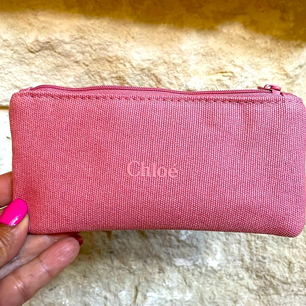 Chloe Brand New Sunglasses Case . Pink with new pale pink cleaning cloth